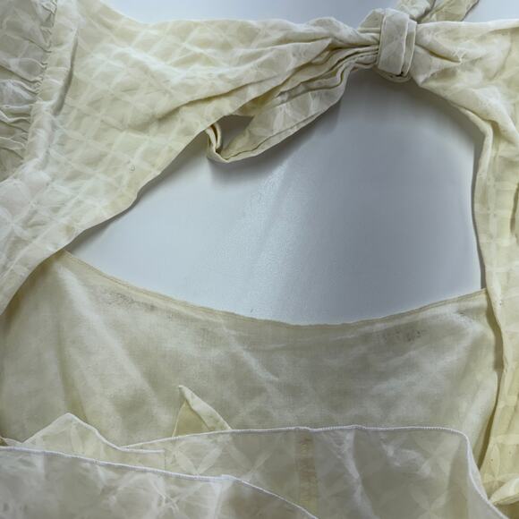 Bardot Dress Womens 8 Butter Yellow Gingham Lucy Mini Puff‎ Sleeve Cotton - Picture 15 of 15